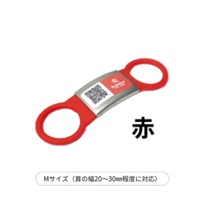 SCAMEE! FOR DOg シール5枚&シリコーンプレートタグセット Mサイズ(カラー 赤)